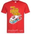 Мужская футболка Brake for coffee and donuts Красный фото