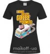 Жіноча футболка Brake for coffee and donuts Чорний фото