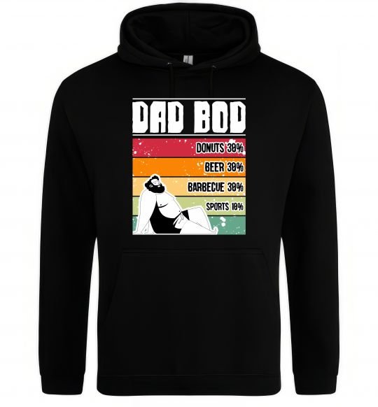 Мужская толстовка (худи) DAD BOD Черный фото