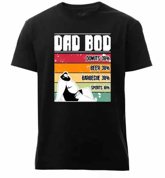 Чоловіча преміум футболка DAD BOD Чорний фото