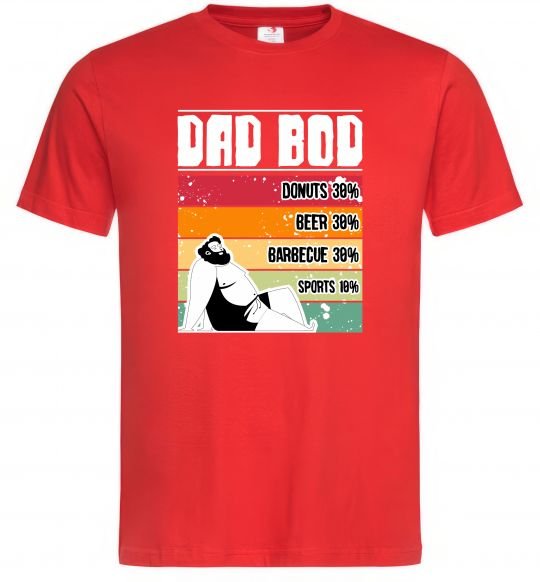 Мужская футболка DAD BOD Красный фото