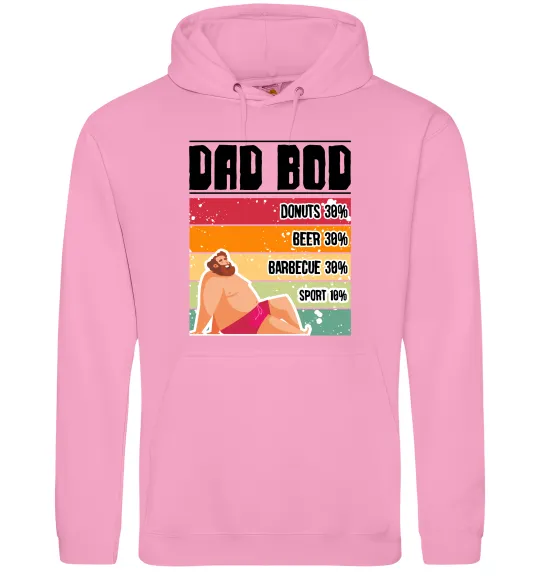 Мужская толстовка (худи) DAD BOD Розовый фото