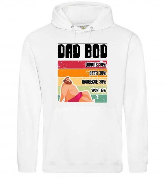 Мужская толстовка (худи) DAD BOD Белый фото