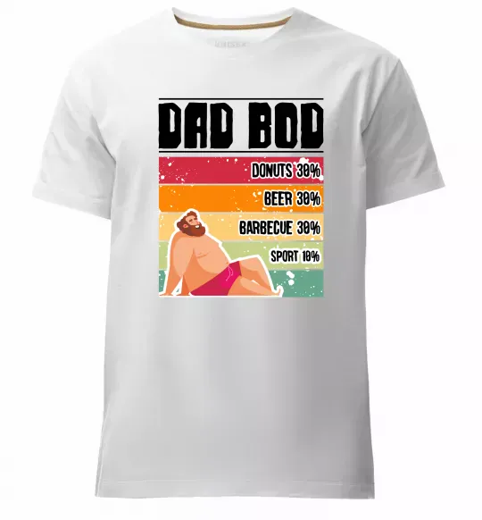 Чоловіча преміум футболка DAD BOD Білий фото