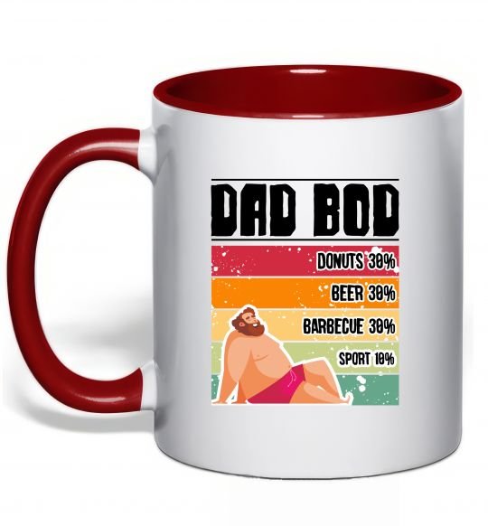 Чашка с цветной ручкой DAD BOD Красный фото