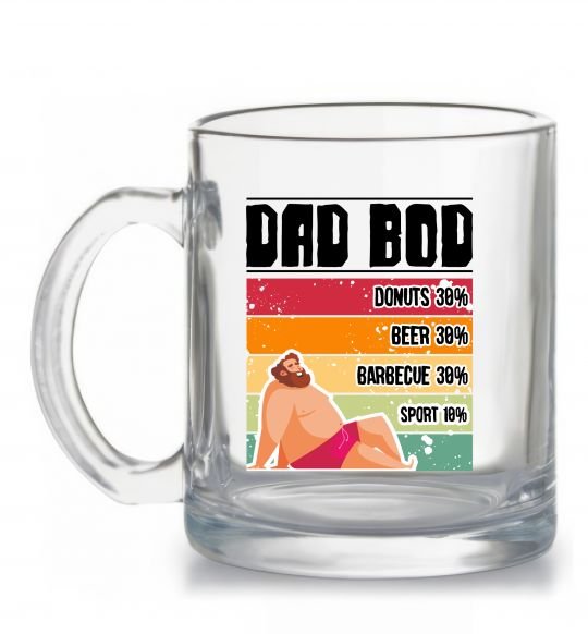 Чашка стеклянная DAD BOD Прозрачный фото