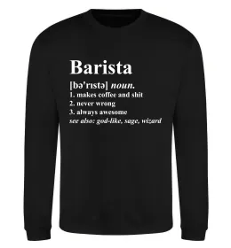 Свитшот Barista god-like, sage, wizard Черный фото