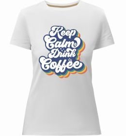Женская премиум футболка Keep calm drink coffee