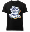 Мужская премиум футболка Keep calm drink coffee Черный фото