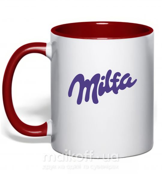 Чашка с цветной ручкой Milfa Красный фото