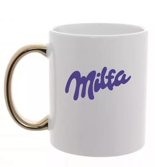 Чашка с цветной ручкой Milfa Золото фото