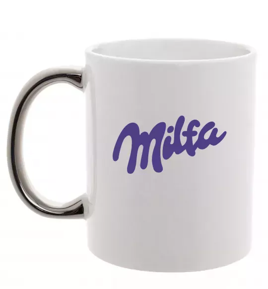 Чашка с цветной ручкой Milfa Серебро фото