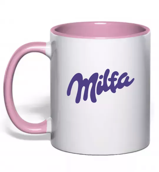 Чашка с цветной ручкой Milfa Нежно розовый фото