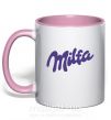 Чашка з кольоровою ручкою Milfa Ніжно рожевий фото