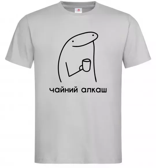 Мужская футболка Чайний алкаш Серый фото