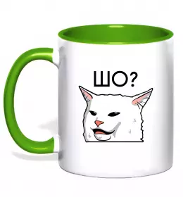 Чашка з кольоровою ручкою Bobr kurwa Чорний фото