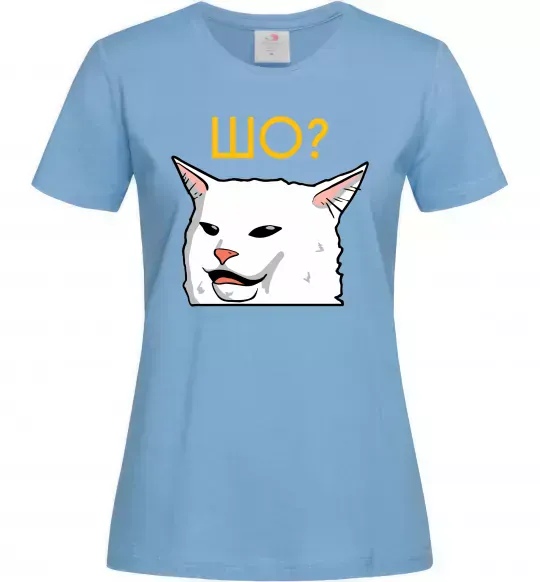 Жіноча футболка Шо ? Блакитний фото