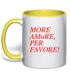 Чашка з кольоровою ручкою More Amore Сонячно жовтий фото