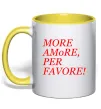 Чашка з кольоровою ручкою More Amore Лимонний фото