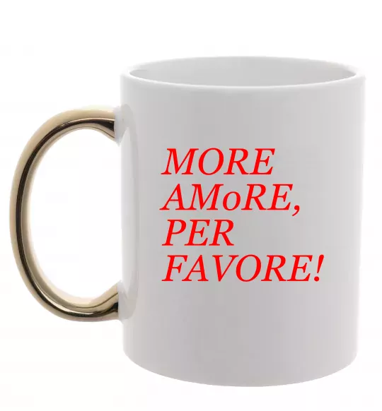 Чашка з кольоровою ручкою More Amore Золото фото