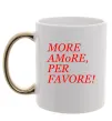 Чашка з кольоровою ручкою More Amore Золото фото