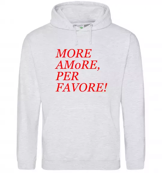 Женская толстовка (худи) More Amore Серый меланж фото