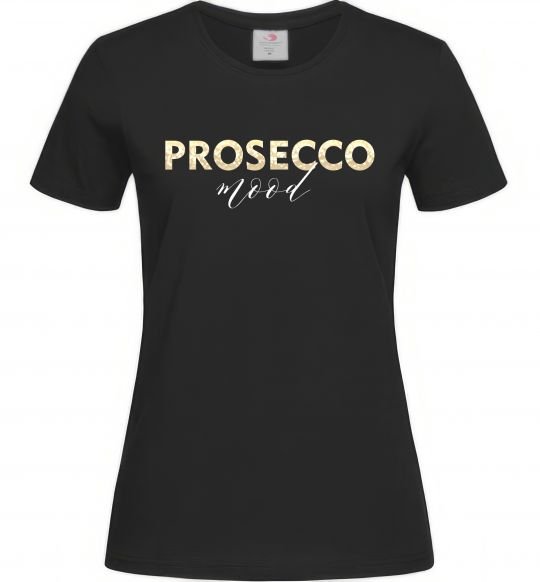 Женская футболка Prosecco mood Черный фото