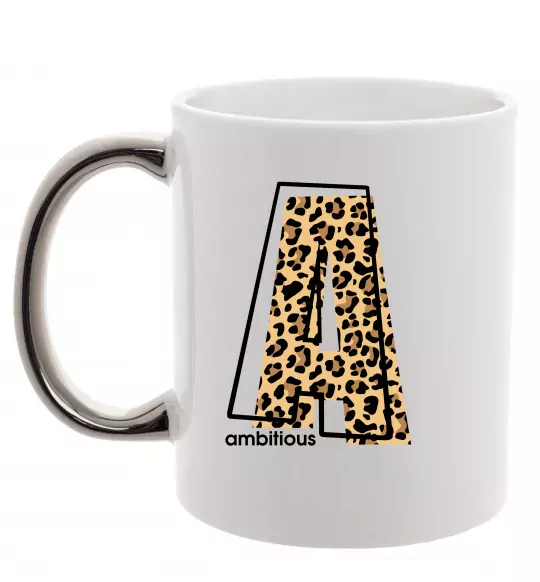 Чашка з кольоровою ручкою Ambitious Срібло фото