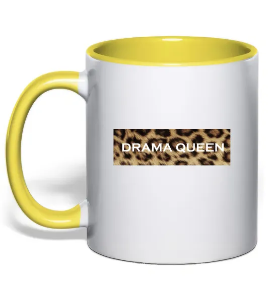 Чашка з кольоровою ручкою Drama Queen Лимонний фото