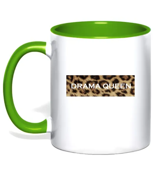 Чашка з кольоровою ручкою Drama Queen Лаймовий фото