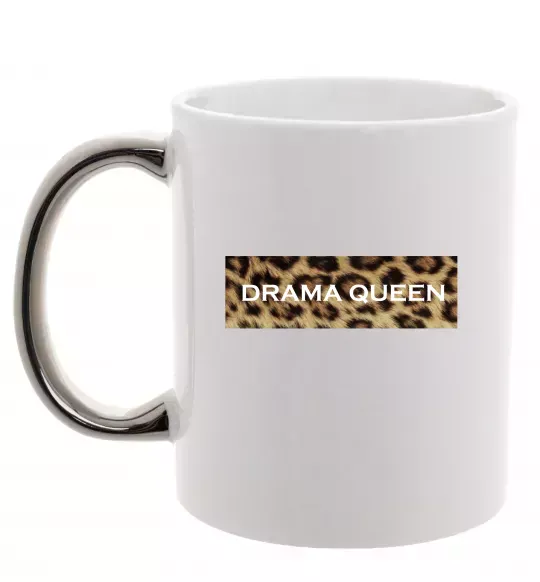 Чашка з кольоровою ручкою Drama Queen Срібло фото