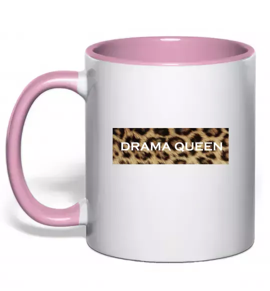 Чашка з кольоровою ручкою Drama Queen Ніжно рожевий фото