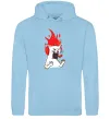 Мужская толстовка (худи) Angry cat (fire) Голубой фото