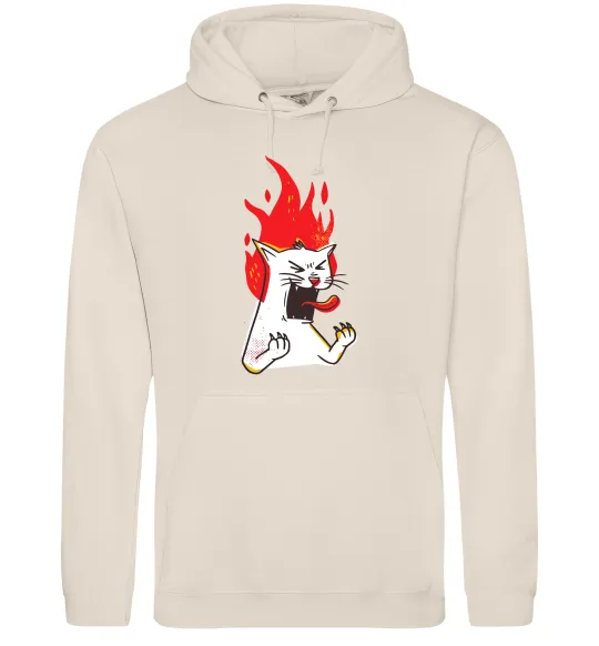 Жіноча толстовка (худі) Angry cat (fire) Таш фото