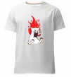 Мужская премиум футболка Angry cat (fire) Белый фото