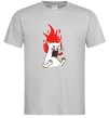 Мужская футболка Angry cat (fire) Серый Мужская футболка Angry cat (fire) Серый фото