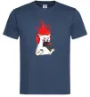 Мужская футболка Angry cat (fire) Темно-синий Мужская футболка Angry cat (fire) Темно-синий фото