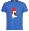 Мужская футболка Angry cat (fire) Ярко-синий Мужская футболка Angry cat (fire) Ярко-синий фото