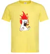 Мужская футболка Angry cat (fire) Лимонный Мужская футболка Angry cat (fire) Лимонный фото