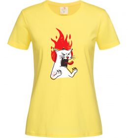 Жіноча футболка Angry cat (fire)