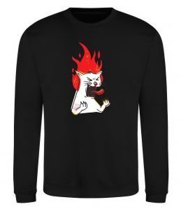 Свитшот Angry cat (fire)