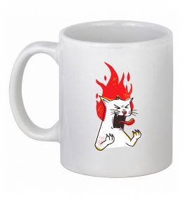 Чашка керамическая Angry cat (fire)
