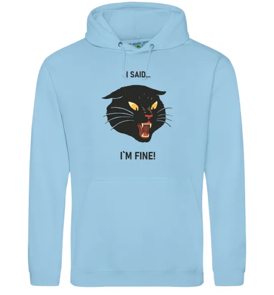 Мужская толстовка (худи) I said i`m fine! Голубой фото