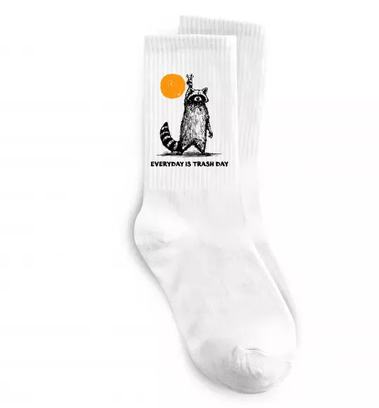Носки Everyday is a trash day Белый фото