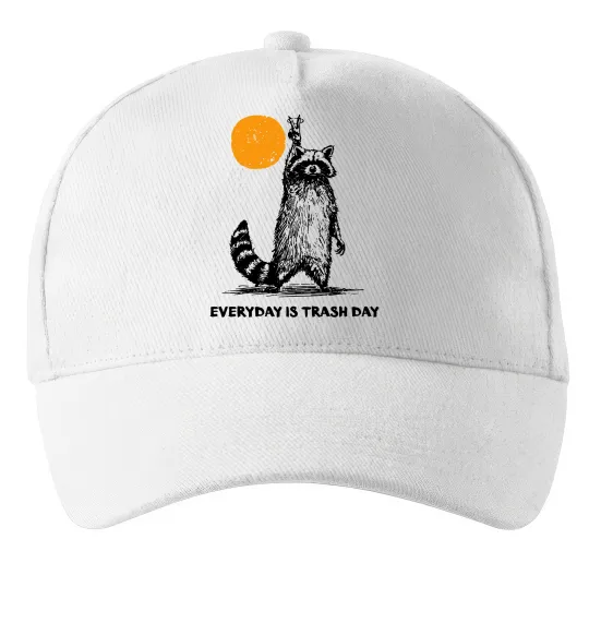 Кепка Everyday is a trash day Білий фото