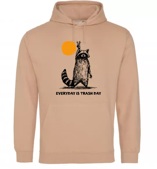 Мужская толстовка (худи) Everyday is a trash day Песочный фото