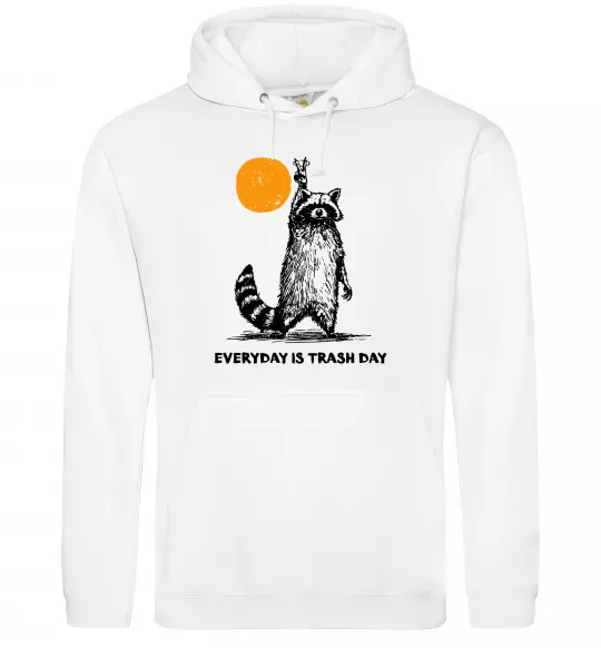 Женская толстовка (худи) Everyday is a trash day Белый фото