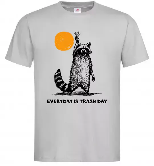 Мужская футболка Everyday is a trash day Серый фото