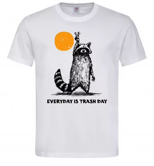 Мужская футболка Everyday is a trash day Белый фото