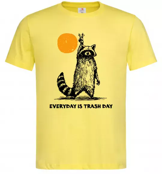 Мужская футболка Everyday is a trash day Лимонный фото